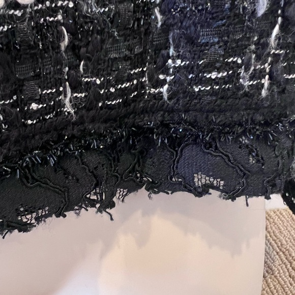 Carolina Herrera Collarlesss Metallic Check Tweed Crop Jacket - Picture 9 of 16